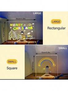 1 Set DIY Handpainted LED Message Board, 7 Color Paintbrushes, Transparent Acrylic Glow-In-The-Dark Drawing Board, Handmade Holiday LED Illuminated Writing Board, Painting Tool Kit With Stand, USB Powered Erasable Surface, Suitable For Office, School, Home Decor - Multicolor - View 5