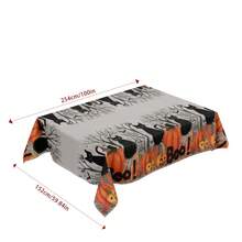 1/36 buc Față de masă dreptunghiulară și rotundă cu model de dovleac de desene animate în stil gotic de Halloween, pisică neagră, copac gol, potrivită pentru petreceri de sărbători, reuniuni de familie, decor festiv, bucătărie, sufragerie, sufragerie, banchet de hotel