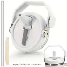 1 件 40 盎司杯盖带手柄翻盖吸管盖适用于 40 盎司杯子，防溅、防漏、防溢吸管盖替换件，可重复使用杯盖带手柄翻盖 - 彩色 - 查看 10