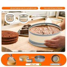 4pcs Reusable Non-Stick Silicone Baking Mat Set - Heat Resistant, For Cookies, Macarons, Bread, Pastries, Prevents Cake Sticking On Edges, Protects Cake Sides And Bottom, Suitable For Cheesecake, Macarons, Pizza Making