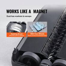 Carpet Sweeper Manual, Floor Sweeper With 300 Ml Dustbin Capacity Easy To Empty, 6.7 Inch Cleaning Width For Home Office Carpets Pet Hair Dust, Blue - Màu xanh lam - Xem 3