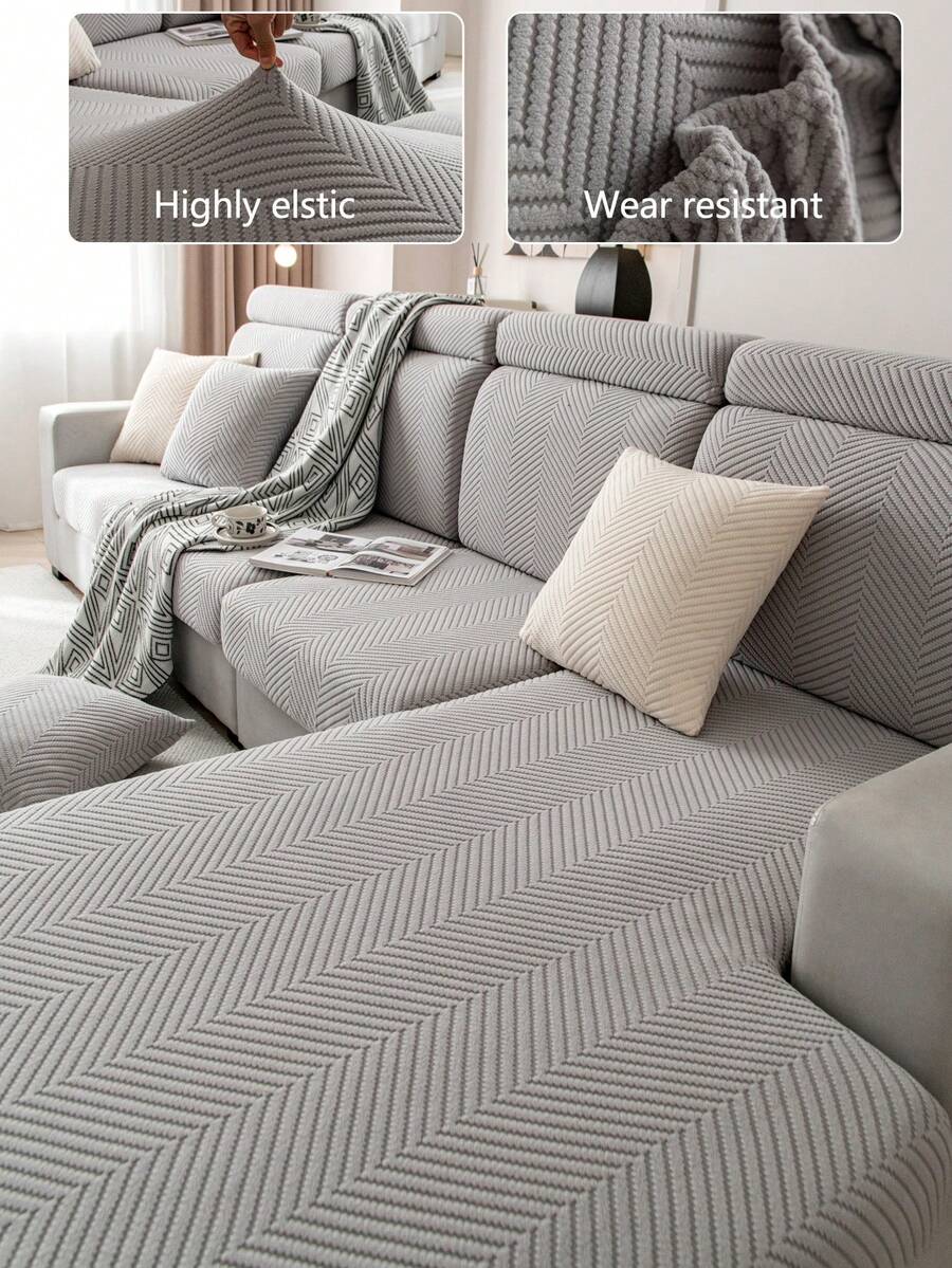 1 pièce Housse de canapé extensible, housse de siège de canapé antidérapante et couvrant entièrement, convenant pour toutes les saisons, housse de canapé en tissu épaissi, lavable en machine, anti-poussière, adapté aux animaux de compagnie, protecteur de canapé décoratif, réglable pour canapé d'angle, chambre à coucher, bureau, salon, canapé en L et canapé 1/2/3/4 places