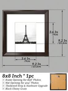 A4/A5/4x4/4x6/5x7/6x6/8x8/8x10 倒角邊相框，復古照片框適用於牆面/桌面，黑色/紅色/棕色/灰色/橡木/木紋照片架，仿木材質，高端加厚條，硬體升級 - 彩色 - 查看 15