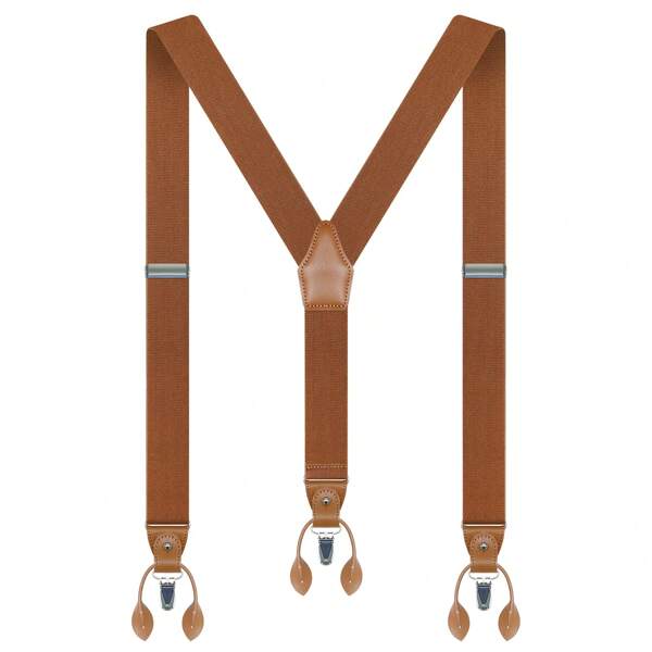 Suspensórios para Homens Elásticos Conversíveis com Clipes e Botões de Couro Ajustáveis para Calças, Costas em Y, 3,5 cm, Acessórios de Outono-Inverno, Fantasia de Halloween, Adequado para Adolescentes, Jovens, Homens, Casual, Ao Ar Livre, Atlético, Férias, Presentes de Formatura, Aniversário, Uso Diário