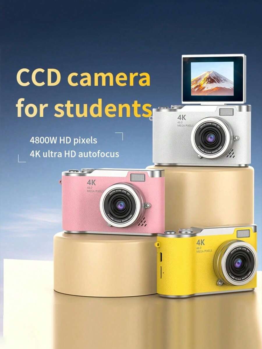 Nueva cámara digital HD - Operación con un solo botón, fácil de tomar fotos y grabar videos, para principiantes que comienzan a usar una máquina con tarjeta CCD, regalo sorpresa para amigos, opción de usar tarjeta de memoria de 32G para almacenamiento directo, uso portátil multicolor - 1 pieza