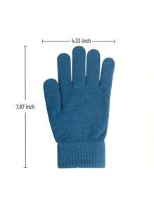 男女通用针织弹力手套，适合春、秋、冬季佩戴（7.87 英寸 x 4.33 英寸）。全指针织弹力手套，内衬弹力保暖，适合寒冷、刮风下雨天气。多种颜色可选，可搭配不同服饰，满足个人喜好。这款手套弹性极佳，佩戴舒适，活动自如，同时又能提供出色的保暖效果，是节日、情人节及其他节日的理想礼物。