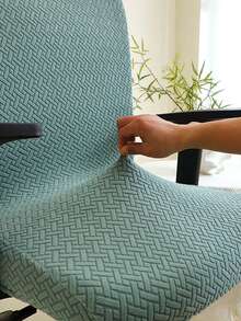 1 Stück T-Jacquard Bürostuhlbezug Stretch Komplett-Überzug Computerstuhl Schutzhülle Einfarbig Drehstuhl Bezug für Zuhause Hotel
