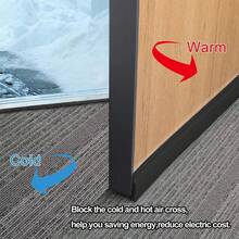 1 pieza Tira de sellado autoadhesiva para la parte inferior de la puerta de 1.96x39.4 pulgadas, sello de goma grueso y mejorado a prueba de polvo, adecuado para puertas de dormitorio interiores y exteriores, a prueba de viento, a prueba de agua, a prueba de insectos, a prueba de polvo, bloquea efectivamente la luz, el polvo y el ruido, reduce el consumo de artículos del hogar. - Blanco - Ver 4