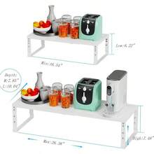 Expandable Spice Rack Kitchen Cabinet Shelf Organizer, Stackable Storage Shelves Racks, Adjustable Counter Shelving For Cabinets, Countertop, Cupboard, Pantry And More3Packs/Black/Large - White + 2 PACKS/WHITE/MEDIUM - View 6