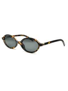 Women Half Round  Retro  Protection Fashion 2025 Rugged Stylish Oval - Leopard Black - View 4