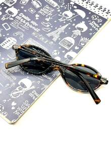 Women Half Round  Retro  Protection Fashion 2025 Rugged Stylish Oval - Leopard Black - View 6