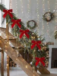 12 piezas Lazos pequeños de terciopelo rojo para Navidad, lazos mini premium con sujetador retorcido para árbol de Navidad, corona, envolver regalos, manualidades, boda, fiesta, decoración de puerta principal, decoración de árbol de Navidad, decoración de corona navideña