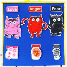 hoojojo 20 pièces Set de feutrine colorée de monstres, tableau de feutre pour raconter des histoires, accessoires de livre d'histoire, jouets éducatifs Montessori, outils d'apprentissage émotionnel, activités en classe, accessoires de jeu interactif, fournitures pour la rentrée, cadeau d'Halloween - Multicolore - Voir 12