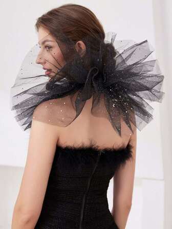 1pc Clown Collar Metallic Ruffle Detachable Vampire Costume Accessory