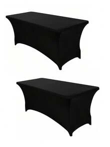 1 包 4-10 英尺桌布，贴合式长方形桌布，弹力面料，6 英尺免熨烫，适用于派对、展会、宴会、婚礼、鸡尾酒会等场合。 - 多色 - 查看 12