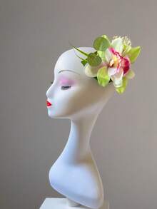 1个波西米亚风花朵发夹，20厘米/7.87英寸超大号发夹，原装高品质发夹，热带夏威夷兰花发夹，度假风发饰，女士侧夹鳄鱼夹发髻发型配饰，可用于帽子装饰、包包装饰、女士发饰，适合户外佩戴、海滩度假、婚礼装饰、舞会、派对、万圣节装饰、摄影、礼品发夹、万圣节配饰、花朵发饰、节日、锐舞配饰、爪夹、发爪、发夹、发卡、发夹、女士度假装扮、头部配饰、发卡 - 彩色 - 查看 10