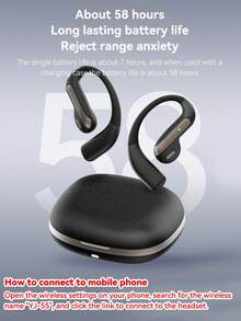 AI翻译智能无线耳机，ENC麦克风降噪，佩戴舒适，符合人体工程学设计，日常防水，防汗，半入耳式无线耳机 - 均碼 - 查看 10