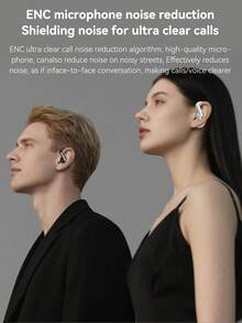 AI翻译智能无线耳机，ENC麦克风降噪，佩戴舒适，符合人体工程学设计，日常防水，防汗，半入耳式无线耳机 - 均碼 - 查看 7