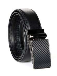 Genuine Leather Ratchet Belt For Men - Adjustable Automatic Buckle , Alloy Buckle, High-Quality Leather Panel Autumn-Winter Accessories,Suitable For Teens, Youth,Men,Casual, Outdoor, Athletic, Vacation, Graduation Gifts, Birthday, Daily Wear