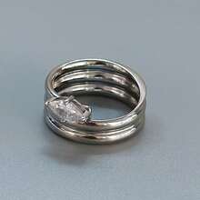 VKHK 1 Pc Creative 18K Gold Plated Stainless Steel Eye Stone Multilayered Rings For Women Men Couple Jewelry Gift - Layered Rings - View 13