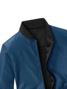 户外休闲立领棒球夹克，拉链纯色风衣，非常适合父亲节