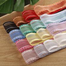 银色金属雪纺丝带,DIY服装,帽子,礼品盒,花卉装饰,蝴蝶结,发饰材料 - 彩色 - 查看 13