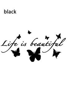 1pc Fashionable Butterfly Car Sticker, Reflective Butterfly Floral Engine Hood Car Decal