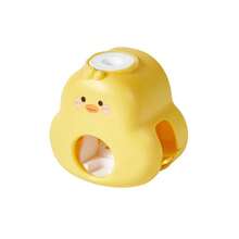 1 件自动牙膏分配器 - 壁挂式懒人挤压器带兔子洞 - 浴室鸭子牙刷架 - 白色 - 查看 7