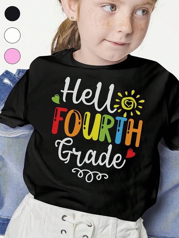 Back To School, Back To School Big Craft Graphic Tee Youth Girls Boys Summer Cotton Short Sleeve T Shirt Loose Fit For  Style 100% Cotton,Machine Washable,Boys Graphic Tees, Girls Graphic Tees, Boys T Shirts, Camisas Para Niñas, , Saja Girls, Big Sister, Gift For Girls & Boys