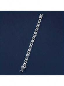 1 件水钻装饰链手链，女士礼物 - 銀色 - 查看 6