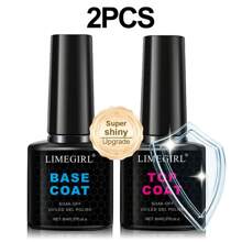 LIMEGIRL LIMEGIRL Gel Top Coat, 8 Ml 2025 Upgrade Super Shiny Base And Top Coat Set, Soak Off Nail Lamp Acid Free No Wipe Clear Base Top Gel Nail Polish