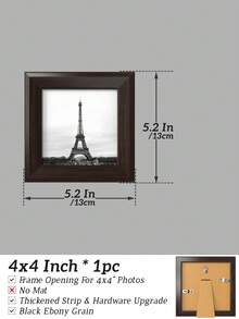 A4/A5/4x4/4x6/5x7/6x6/8x8/8x10 倒角邊相框，復古照片框適用於牆面/桌面，黑色/紅色/棕色/灰色/橡木/木紋照片架，仿木材質，高端加厚條，硬體升級 - 彩色 - 查看 13