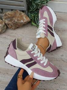 Zapatillas de mujer cómodas con cordones - Zapatos casuales ligeros y multifuncionales, suela de goma antideslizante, adecuados para todas las estaciones