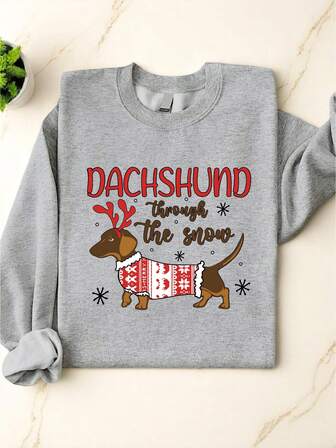 Dachshund Christmas Sweatshirt, Doxie Lover Gift, Dachshund Through The Snow X-Mas, Merry Christmas, Cute Dog Sweater, Dog Lovers, Fun Winter IT-3900