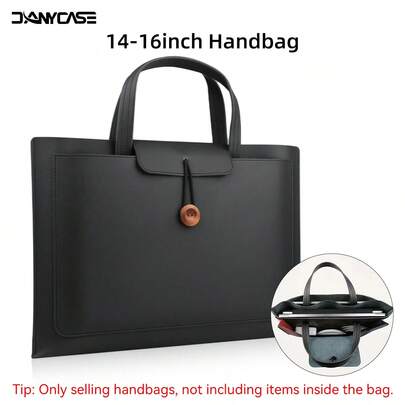 DANYCASE 14-16inch PU Leather Laptop Bag Notebook Case Carrying Briefcase Compatible With MacBook Air Pro 13.3 14 15.6 Inch HP ASUS Handbag IPad Autumn University Essentials Laptop Bag For Women Mac Book Case Laptop Sleeve Back To School