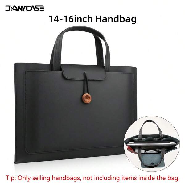 DANYCASE 14-16inch PU Leather Laptop Bag Notebook Case Carrying Briefcase Compatible With MacBook Air Pro 13.3 14 15.6 Inch HP ASUS Handbag IPad Autumn University Essentials Laptop Bag For Women Mac Book Case Laptop Sleeve Back To School