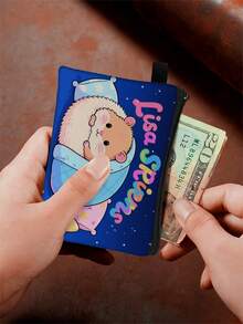 1 pieza Monedero compacto con cremallera, bolsa con cremallera de poliéster de moda y duradera, diseño divertido impreso con estilo de hámster encantador, ideal para guardar monedas y pequeños artículos esenciales, cierre , regalo original, material duradero, fácil de mantener