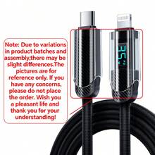 智能数字显示 USB-C 转 Lightning 快速充电线，尼龙编织同步线，兼容 13/12/11 系列并兼容 iPad，兼容 高速数据传输和充电 - 黑色 - 查看 8