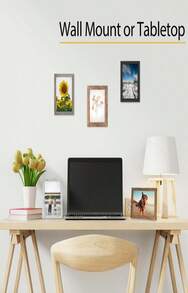 Califortree 5x7 Picture Frame - Can Display Photo 4x6 With Mat, Wood Frame With Shatterproof Plexiglass, Horizontal And Vertical Display For Wall And Tabletop, Rustic Brown - trắng - Xem 6