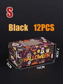 12pcs Cupcake Boxes Halloween Mini Gift Box Holds 48 Individual Cupcake Containers Cupcake Holder Easy Transport And Presentation - Ideal For Cupcakes Desserts And More, 1/12pcs
