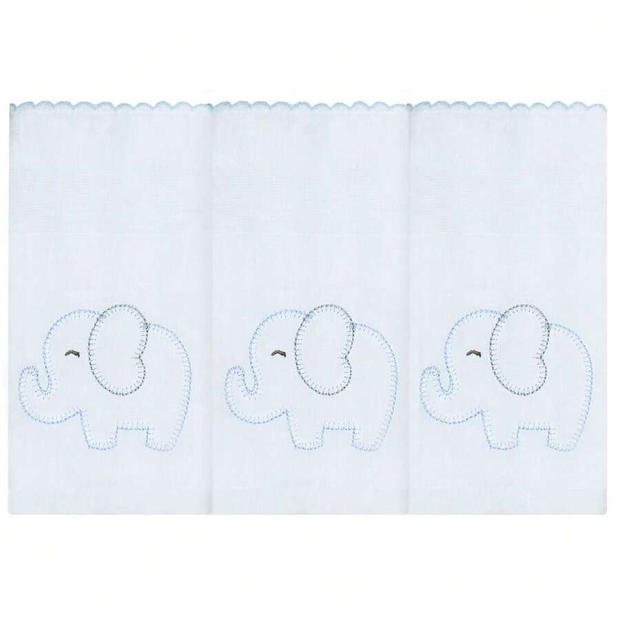 Soft 100% Cotton Double Embroidered Shoulder Diaper For Baby - 藍象 - 查看 1
