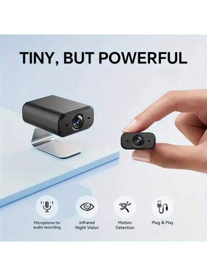 1pc Mini Full HD Wireless Camera, Supporting 2.4G WIFI Connection, High Definition Night Vision, Remote APP Viewing, Loop Recording Function, Portable Easy Installation, Small Compact, USB Power Supply, Home Office Security Protection. view 2