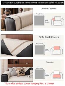 1 件四季沙发垫套，现代简约防滑沙发座垫，防尘可洗沙发套，柔软防褪色，宠物友好型保护套，适合 L 型沙发、卧室、办公室、客厅 - 米色 - 查看 18