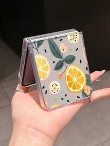 1个时尚简约哑光柠檬水果元素折叠手机壳，保护防摔：兼容三星Galaxy Zflip 3/Zflip 4/Zflip 5/Zflip 6/Zflip 7、Find N3 Flip、Razr 50 Ultra、Razr 60 Ultra、Razr 60、Razr 50，防水、防震、防摔、防刮。 - 無色 - 查看 3