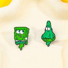 SPONGEBOB 海绵宝宝 1/2 件卡通胸针套装时尚幽灵帕特里克星海绵宝宝珐琅别针背包服装首饰金属徽章配饰送给朋友的礼物 - 均碼 - 查看 9