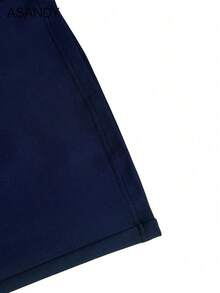 Women's 70s Retro Style High Waist Flare Pants With Gold Buttons, Vintage Office & Casual Wear - Navy Blue - View 10
