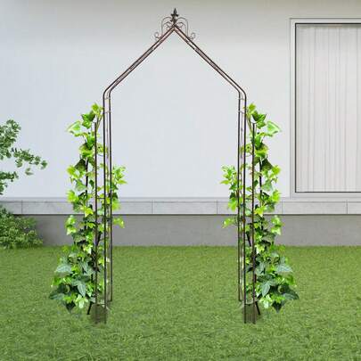 Bazargame Garden Trellis For Climbing Plants, Garden Arch Stand For Various Climbing Plant 115*35*215cm/45.28*13.78*84.65in
