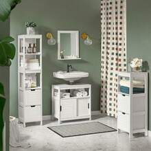 SoBuy Bathroom Mirror FRG129-SG - 白色 - 查看 8