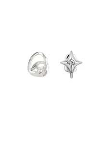 1 Set de Joyería para Dientes con Estrella de Cuatro Puntas Hueca y Piedra de Circonita, Decoración de Fiesta de Moda Unisex - Multicolor - Ver 4
