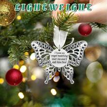 AFYPRTY Christmas Decorations Christmas Tree Ornaments Alloy Butterfly Ornaments Christmas Gifts "A Piece Of My Heart Is In Heaven" Angel Wing Ornaments Christmas Party Decorations